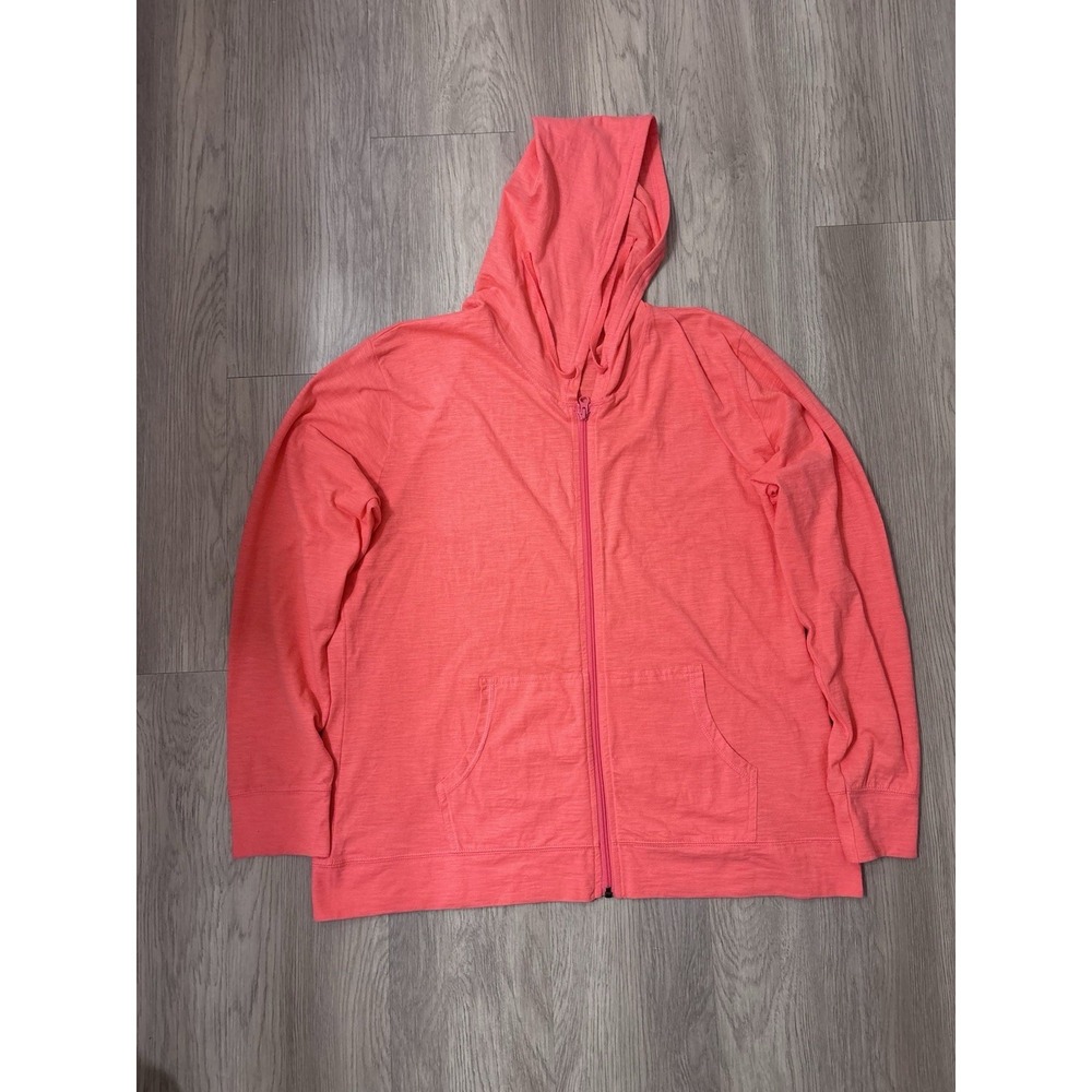 Womens Hanes Pink Full Zip Light Weight Hoodie SZ XL